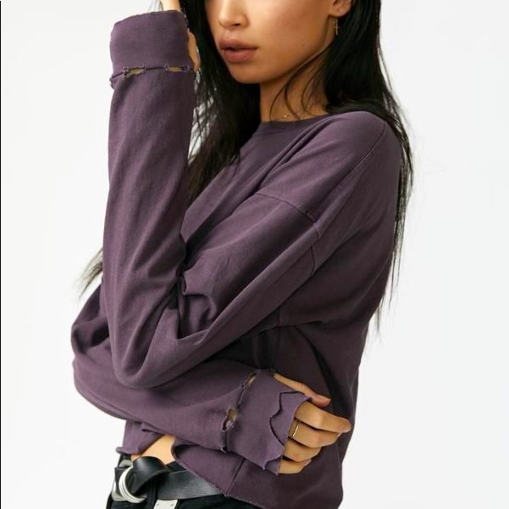 Joah Brown Soho Crop Long Sleeve Sangria - One Size - RARE!